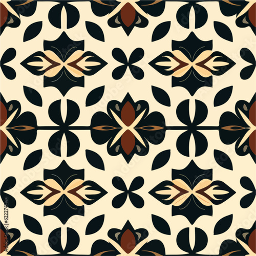 Mesmerizing black and white pattern adorned with subtle brown accents. It incorporates background fractal muqarnas and creates a seamless design, making it an excellent choice for fabrics.