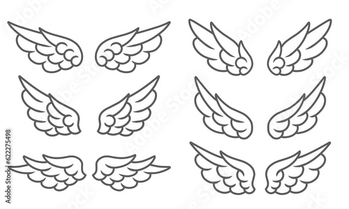 vector set of angel wings illustration design
