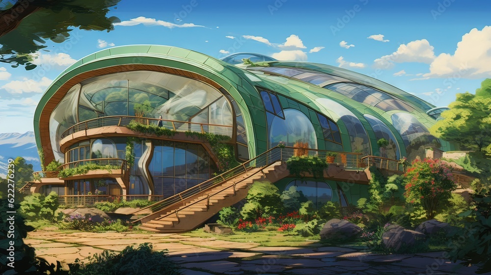 Fototapeta premium Gazebo in the park. AI generated art illustration.