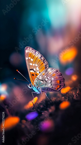 Joli papillon sur une fleur - Générative IA © Concept Photo Studio
