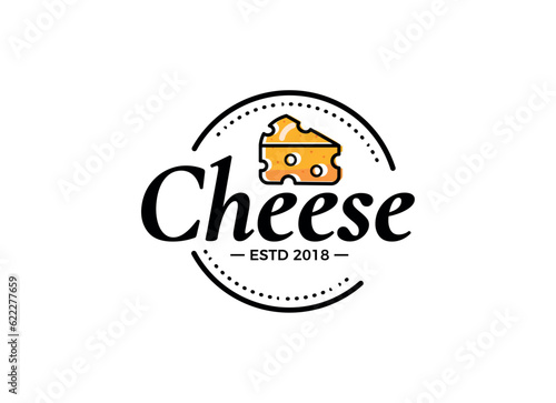 Cheese and bakery logo design. Premium cheese shop logo vector