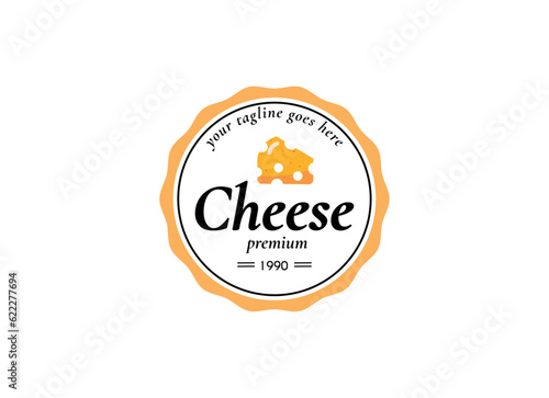 Cheese and bakery logo design. Premium cheese shop logo vector
