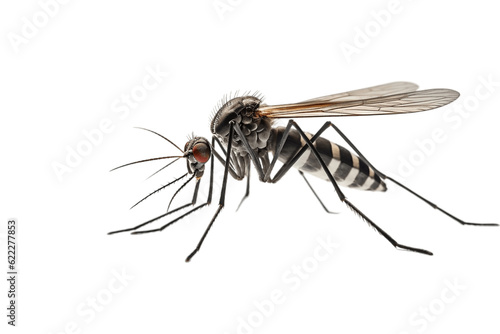 Close-Up Mosquito Side View, Isolated on Transparent Background. Generative AI photo