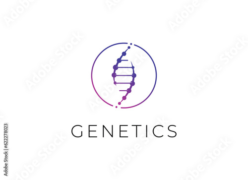 DNA logo design template icon for science technology
