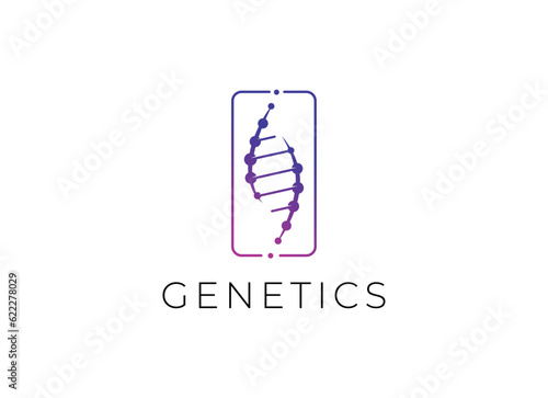 DNA logo design template icon for science technology