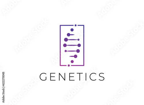 DNA logo design template icon for science technology