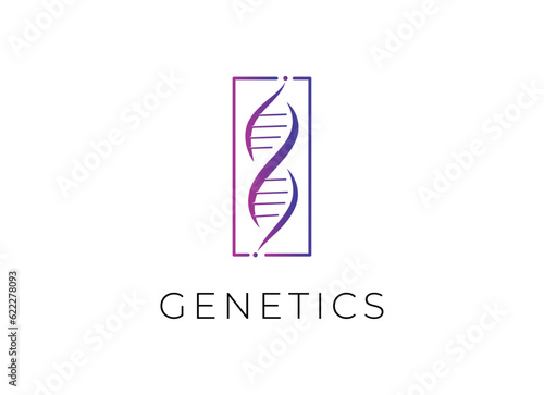 DNA logo design template icon for science technology
