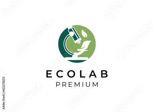 Ecolab microscope logo design vector. Microscope logo design. 