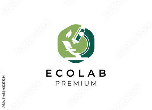 Ecolab microscope logo design vector. Microscope logo design. 