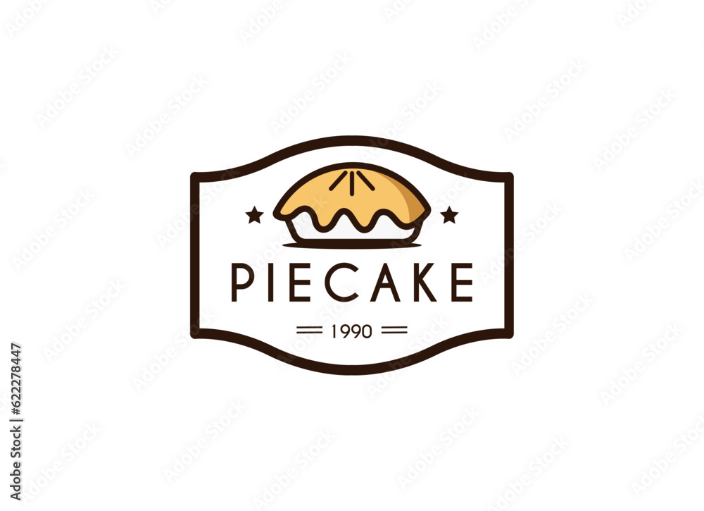 Pie cake logo for bakery, bread, ang cake shop design vector. Pie cake logo for bakery, bread, ang cake shop design vector.