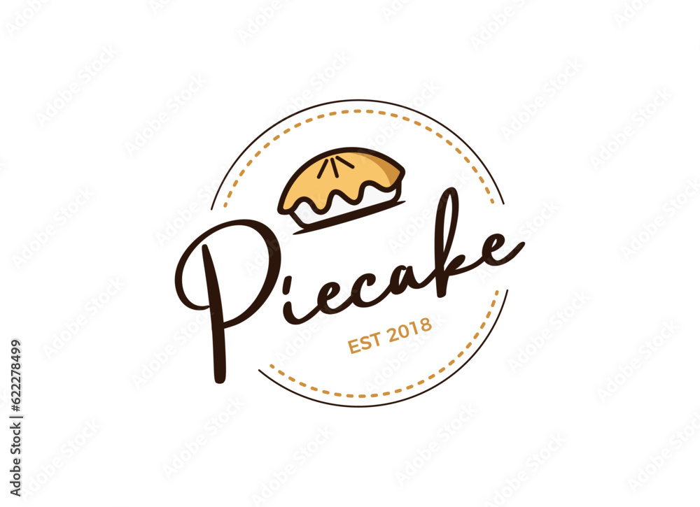 Pie cake logo for bakery, bread, ang cake shop design vector. Pie cake logo for bakery, bread, ang cake shop design vector.