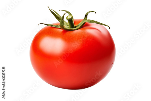 Fresh Red Tomato Clipping Path Isolated on Transparent Background. Generative AI