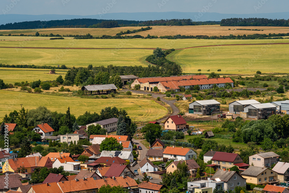 Town of Kryry in Usti nad Labem region of Czech Republic seen from the Schiller's Lookout Tower