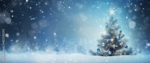 Christmas Tree Beautiful Decoration Winter Wonderland – Generative Ai © DigitalMuse