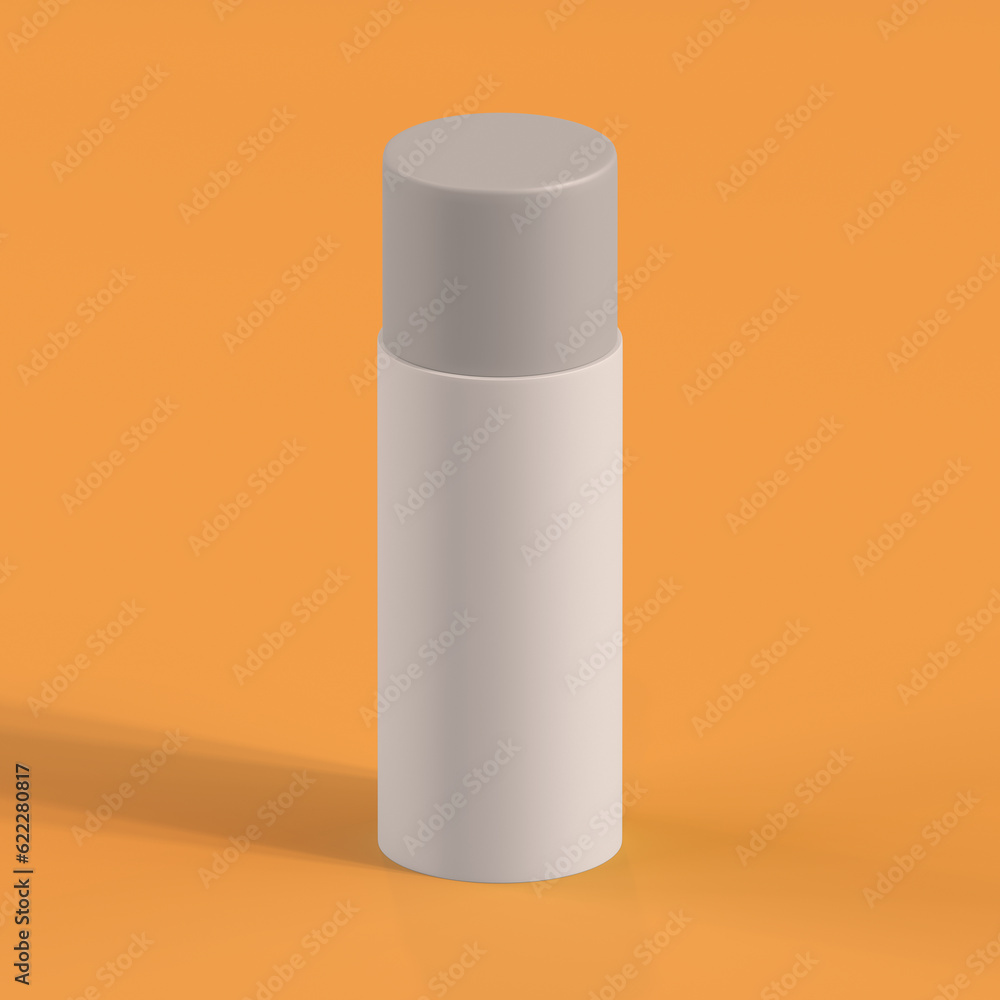 Monochrome Bottle on Orange Background, 3d Rendering Monochrome Bottle on Orange Background, 3d Rendering