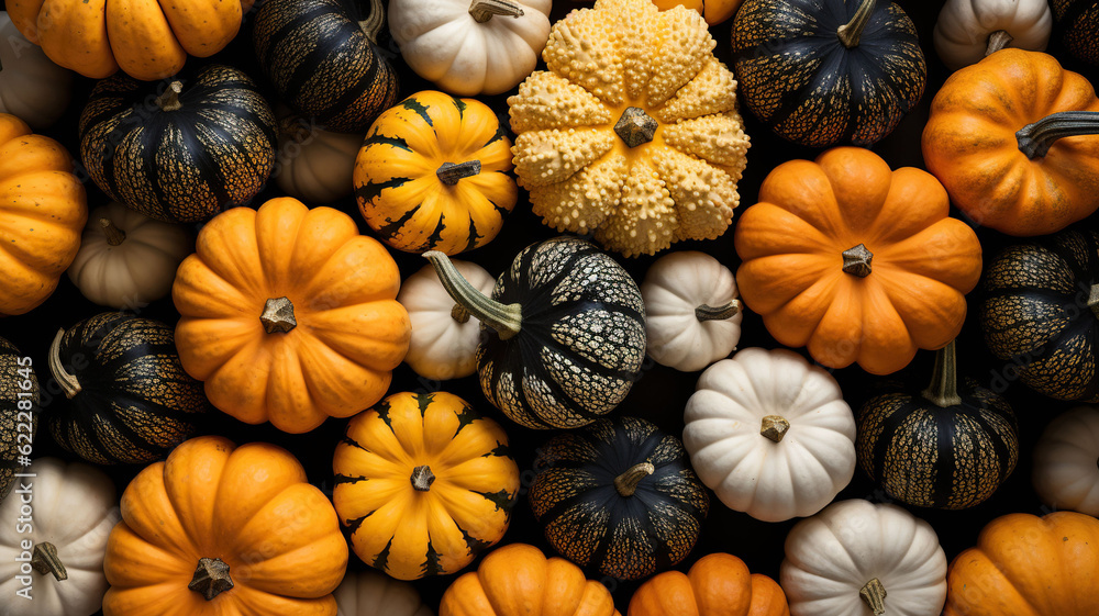 autumn pumpkins wallpaper, Generative AI