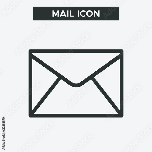 Envelope Mail, Email Icon on white background. Minimal and premium mail icon © Bilal