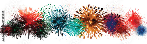 fireworks vector simple 3d smooth cut and paste isolated illustration