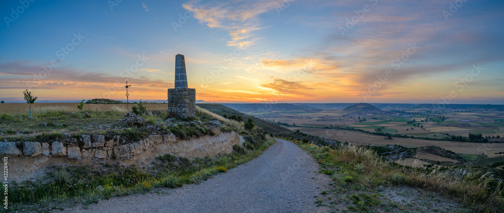 Panoramic view of Mirador del Alto de Mostelares near Castrojeriz, a small village in the Meseta area.