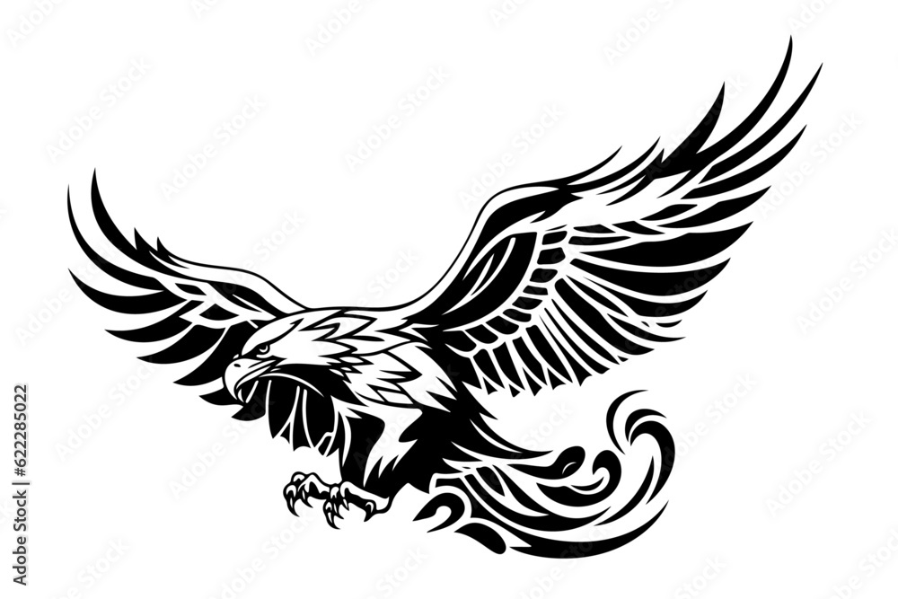Adler als Tribal Tattoo Kunst Adler als Tribal Tattoo Kunst
