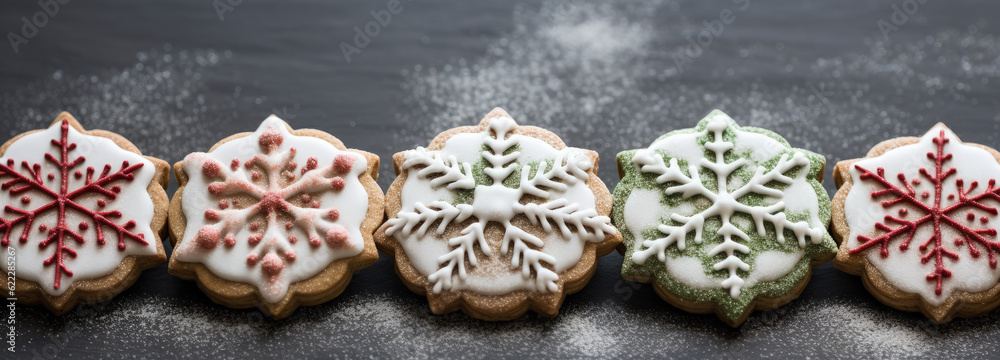 Green Glazed Christmas Cookies, Festive Decorated Cookies, Baked Biscuits – Generative Ai Green Glazed Christmas Cookies, Festive Decorated Cookies, Baked Biscuits – Generative Ai