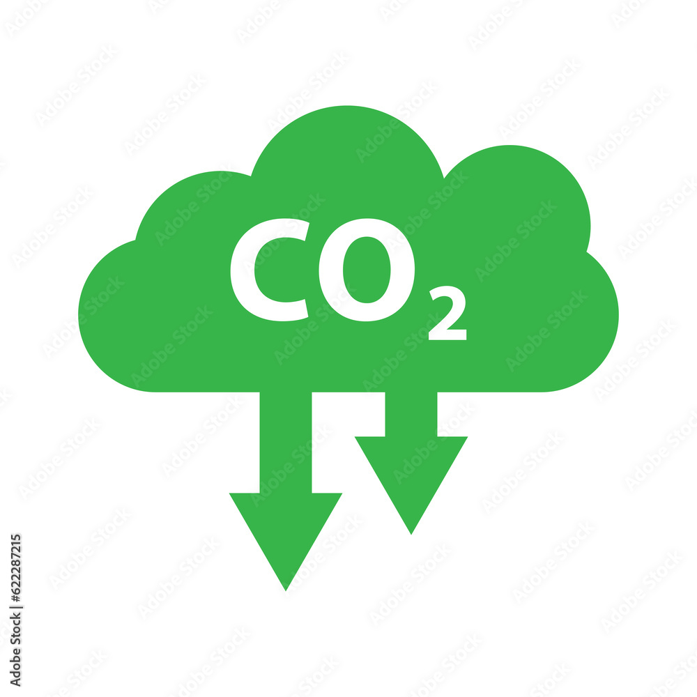 CO2 reduction cloud icon. CO2 emissions in green cloud icon isolated on white background. Carbon dioxide formula, smog pollution concept, environment concept. Clipart Vector illustration. CO2 reduction cloud icon. CO2 emissions in green cloud icon isolated on white background. Carbon dioxide formula, smog pollution concept, environment concept. Clipart Vector illustration.