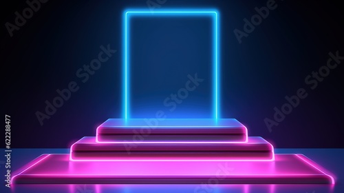 neon smoke black abstract square background