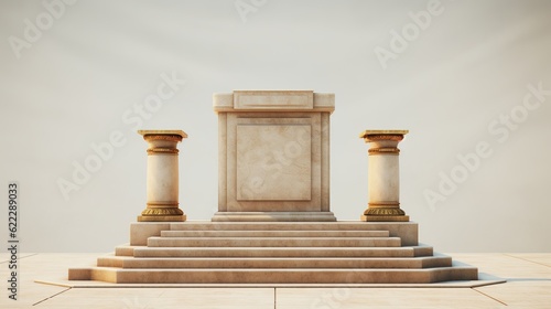 Stairway to heaven in glory temple columns mythologic gates of Paradise