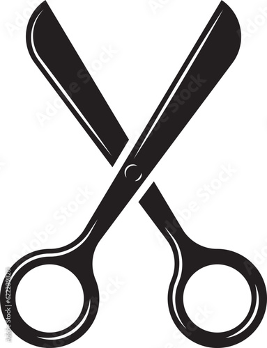 Scissors icon vector design. Cut out tool for paper or tailor work.