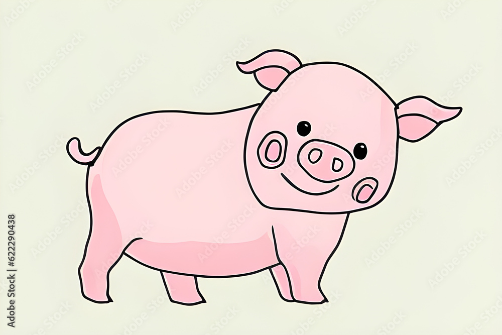 pig cartoon. Generative AI. pig cartoon. Generative AI.