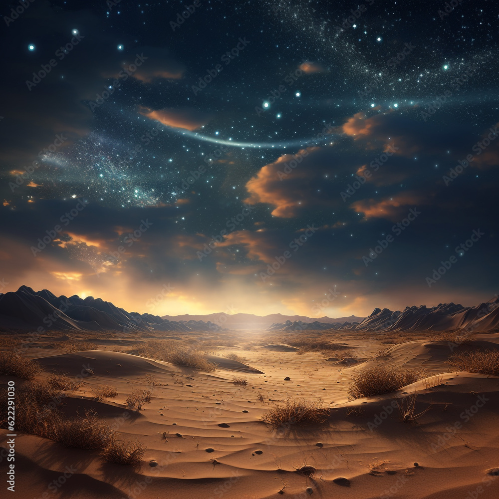 magical desert night universe and stars storm hd wallpaper