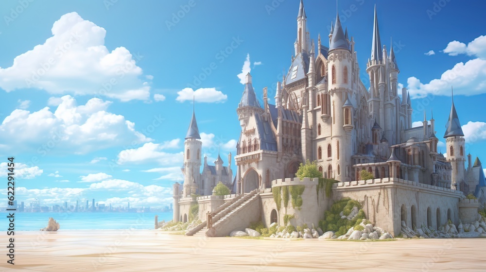 Fototapeta premium Sagrada familia city. AI generated art illustration. 