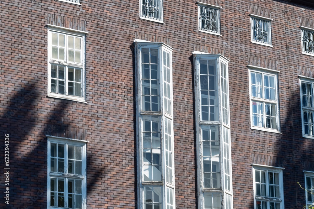 Obraz premium facade of a brick office building of the 1920s