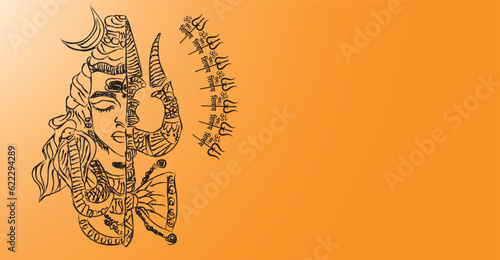Lord ganesh deva line art isolated yellow background