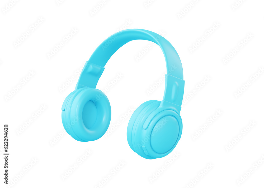 Headphones 3d render icon - cyan sound gadget, dj earphone and flying music device. Wireless audio accessory concept Headphones 3d render icon - cyan sound gadget, dj earphone and flying music device. Wireless audio accessory concept
