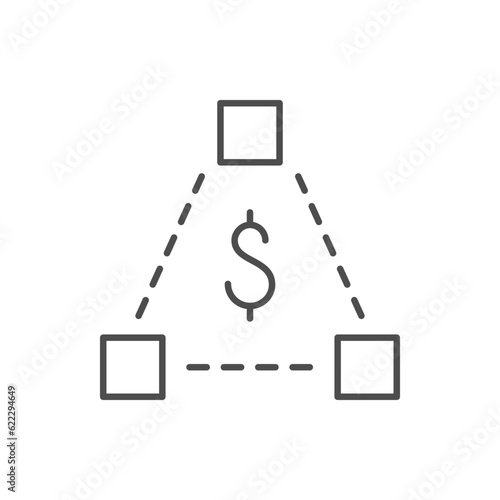 Billede på lærred Money diversification line outline icon