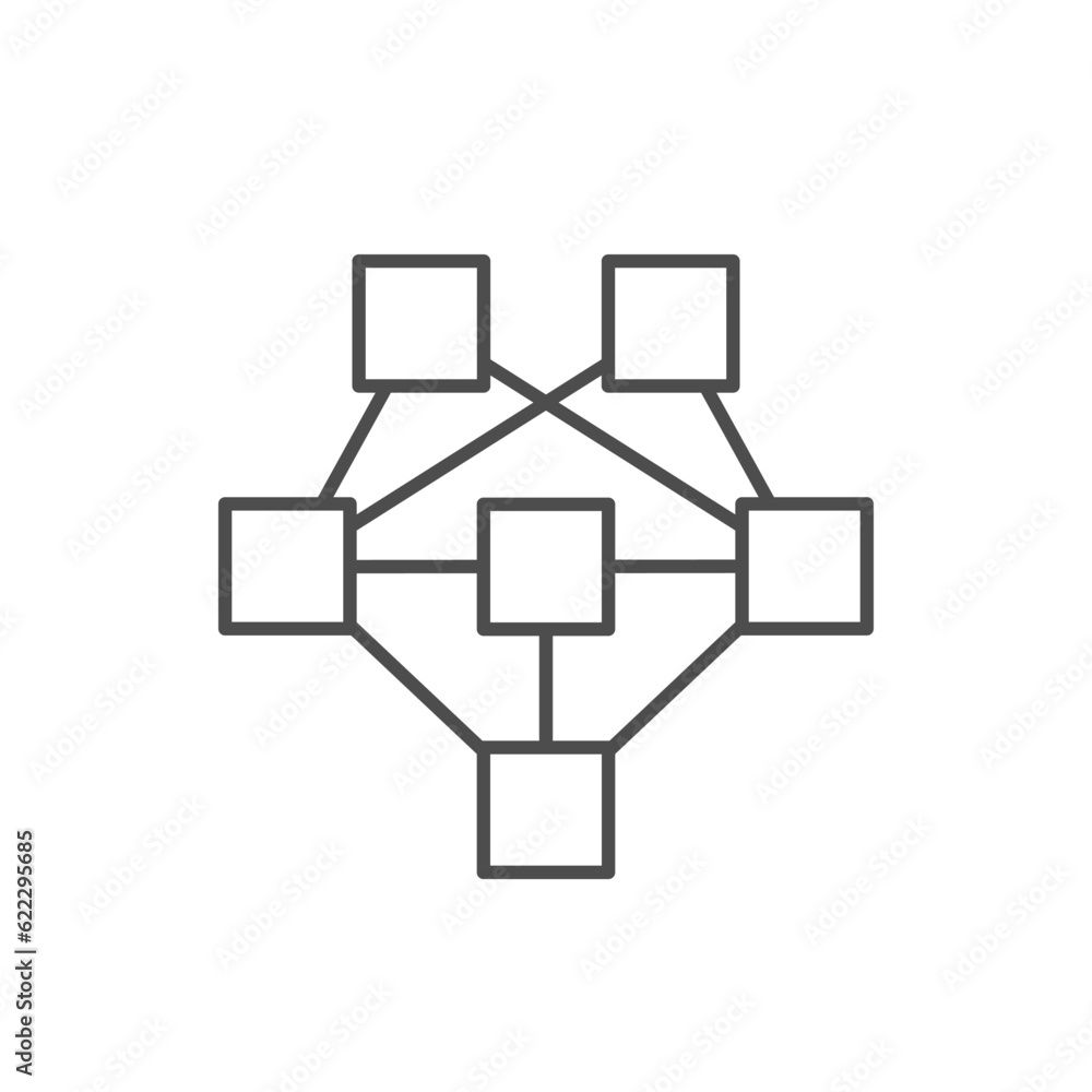 Company structure line outline icon