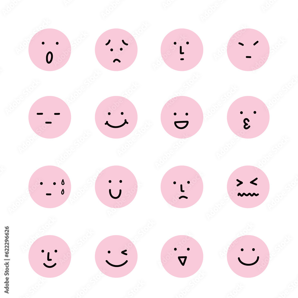 Face emotion facial expression sticker design Face emotion facial expression sticker design
