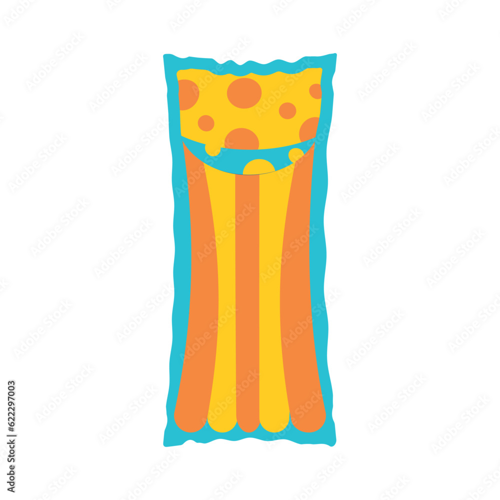 Inflatable mattress. Beach set for summer trips. Vacation accessories for sea vacations. Inflatable mattress. Beach set for summer trips. Vacation accessories for sea vacations.