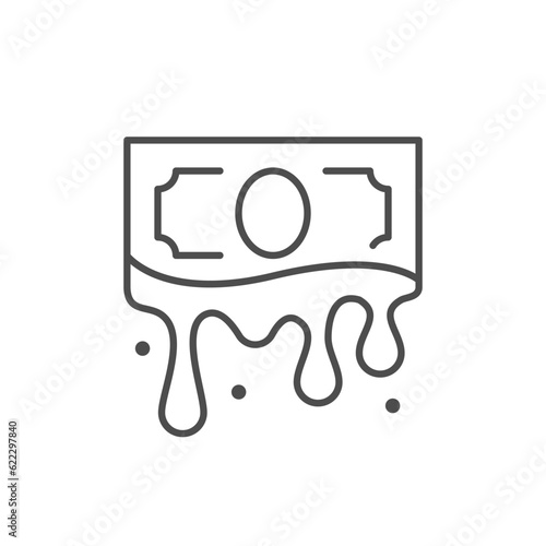 Dirty money line outline icon