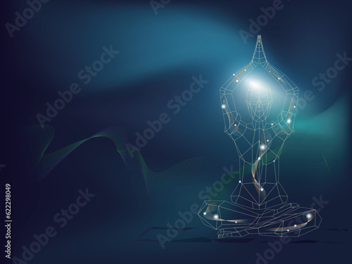mesh struct_A001 padmasana with namaste on head shows a posture of yoga vector illustration graphic EPS 10