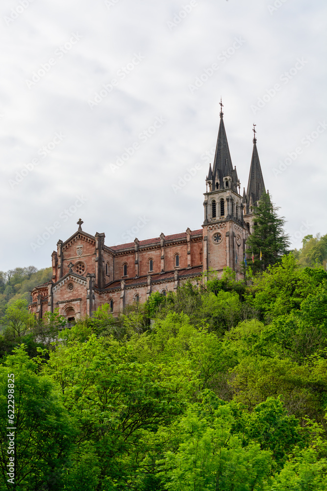 Fototapeta premium View on Basilica de Santa Maria la Real de Covadonga, Asturias, North of Spain