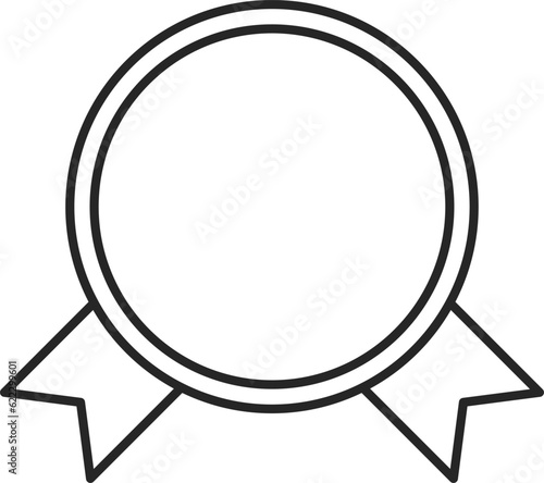 線画メダルアイコン　称号　リボン