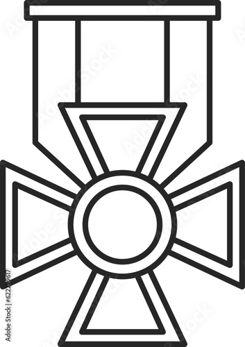 線画メダルアイコン　称号　十字