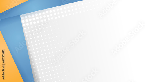 Modern banner template vector with blue and yellow geometric shapes