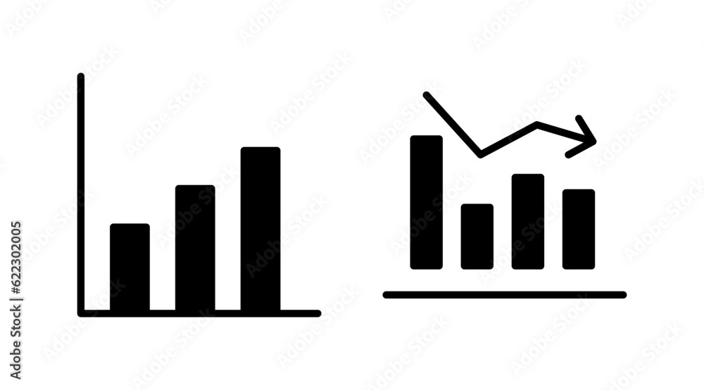 Fototapeta premium Growing graph Icon vector. Chart icon. Graph Icon