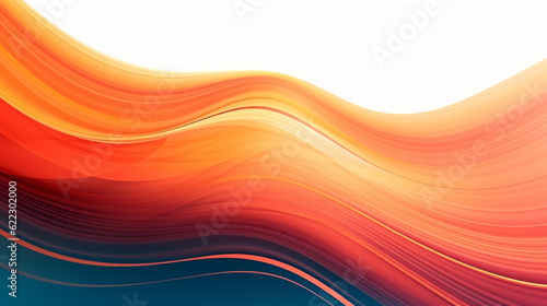 Abstract colorful flowing orange wave