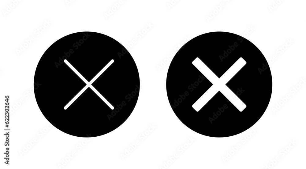 Close vector icon. Delete icon. remove, cancel, exit symbol. Close vector icon. Delete icon. remove, cancel, exit symbol.