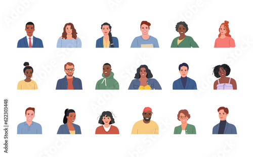 Set of people avatar collection. Vector cartoon flat style illustration