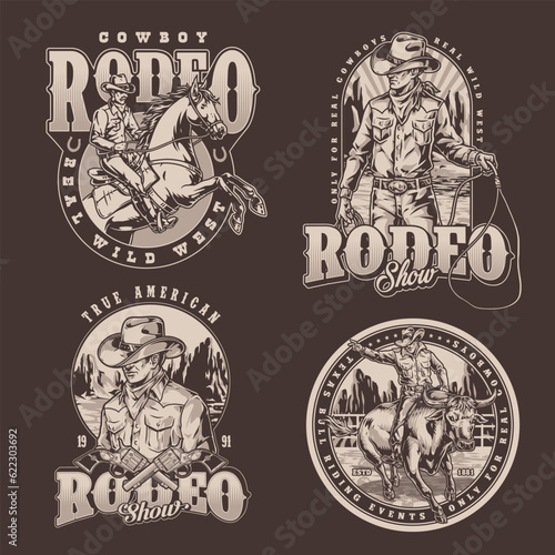 Rodeo show monochrome set stickers